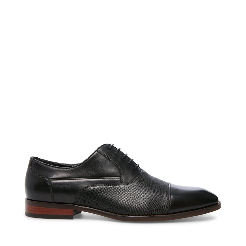 Black Steve Madden Proctor Leather Men\'s Derby Shoes | PH 2901OVK